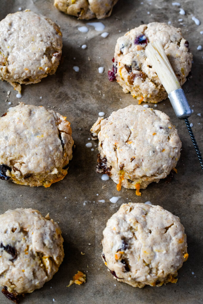 scones with milk glaze
