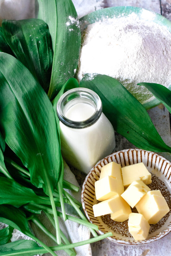 ingredients for wild garlic scones