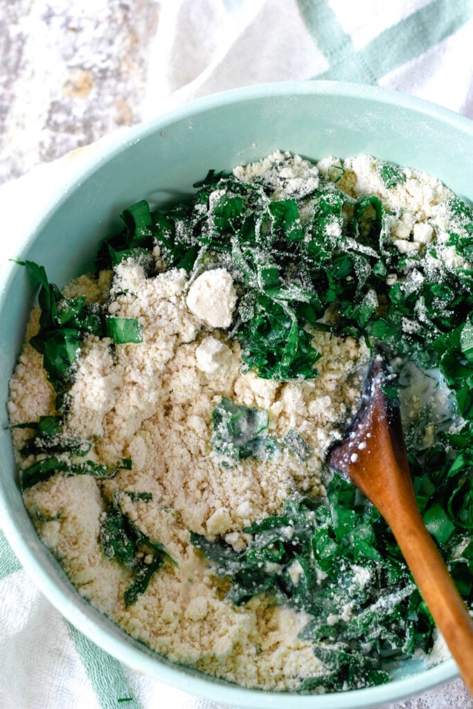 mixing ingredients in bowl