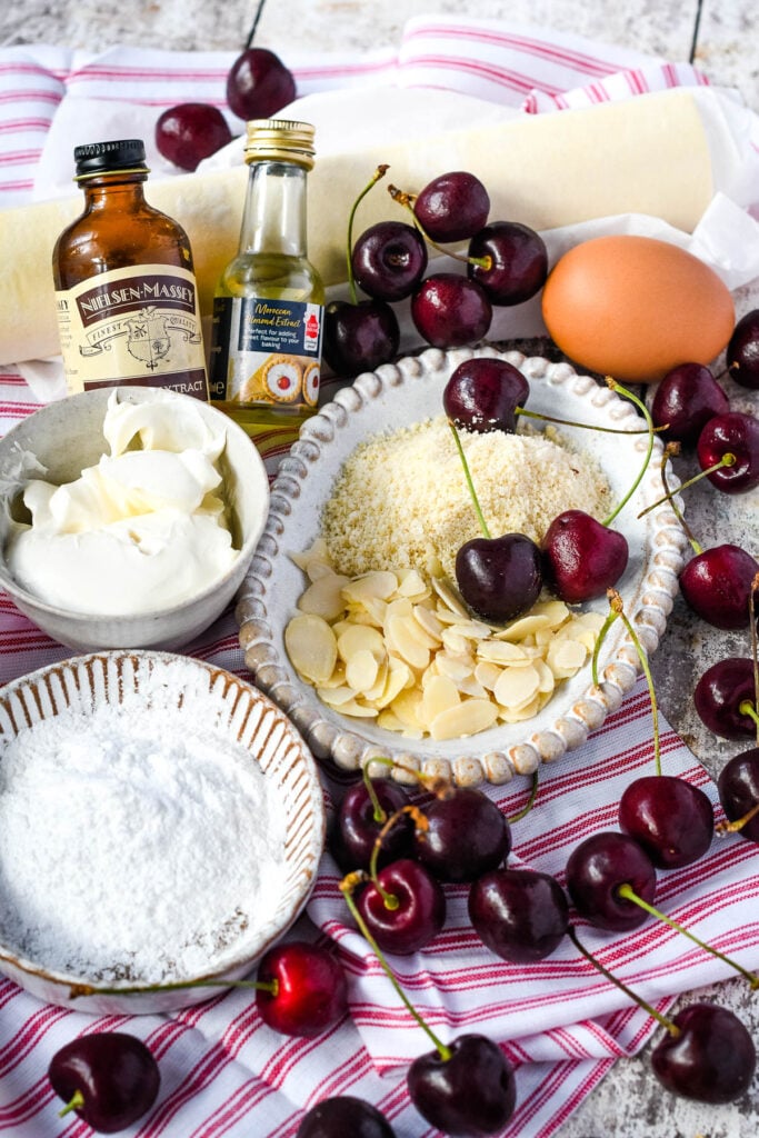ingredients to make cherry tarts