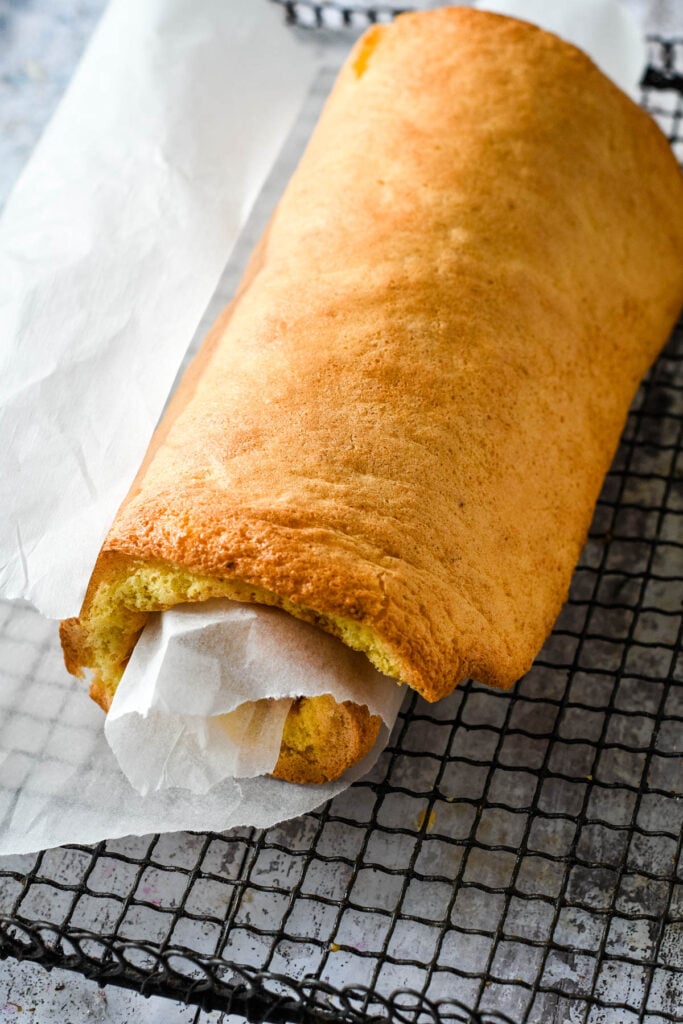 the roulade rolled to get the correct shape